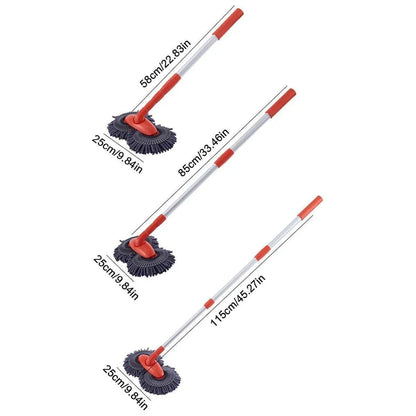 1-Piece Extendable Double-Head Car Wash Mop, Orange and Grey