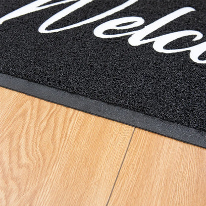Black Door Mat Welcome Carpet Modern Simple Silk Ring Floor Entrance Rug Indoor