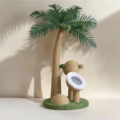 1-Piece Coconut-Style Cat Scratching Post, Green