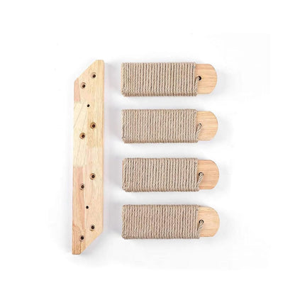 1-Piece Wall-Mounted Cat Climbing Shelf with Four Sisal Steps