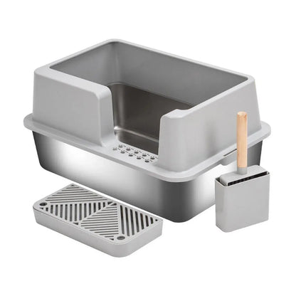 5-Piece Grey Cat Litter Box Set