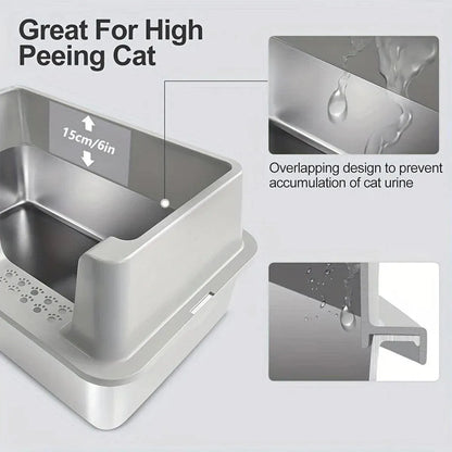 5-Piece Grey Cat Litter Box Set