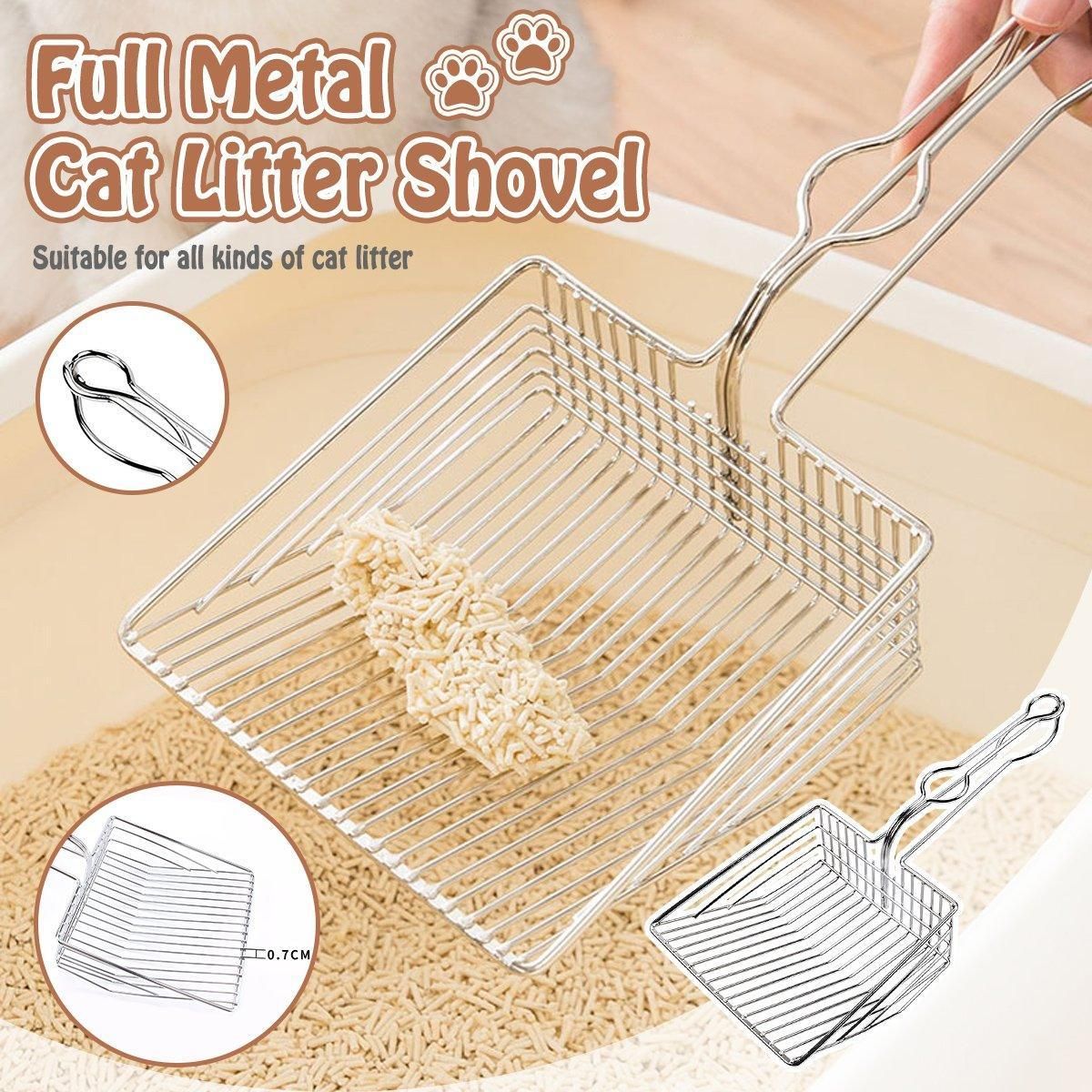 1-Piece Metal Cat Litter Scoop