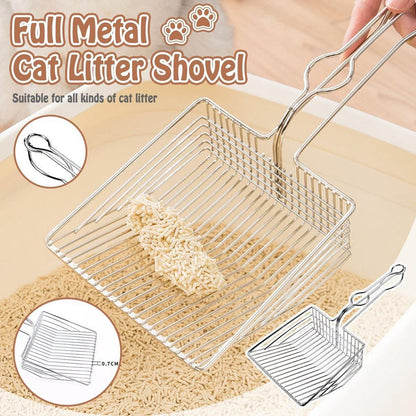 1-Piece Metal Cat Litter Scoop