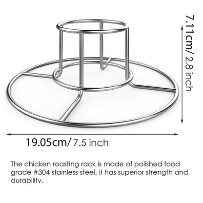 1-Piece Round Chicken Roasting Rack with Centre Can Holder