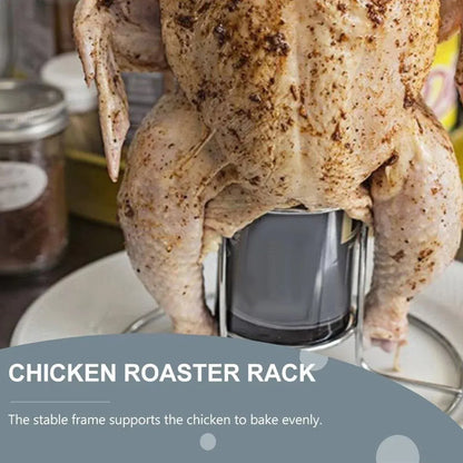 1-Piece Round Chicken Roasting Rack with Centre Can Holder