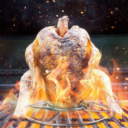 1-Piece Round Chicken Roasting Rack with Centre Can Holder