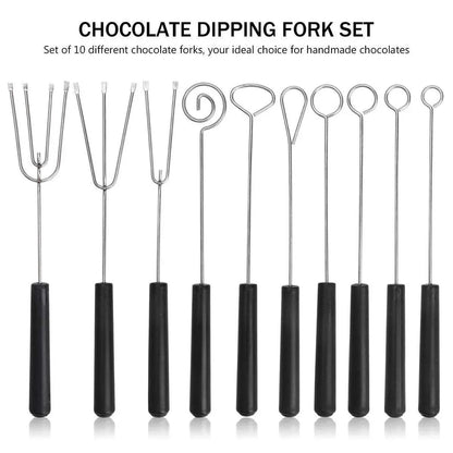 10-Piece Assorted Chocolate Dipping Tool Set