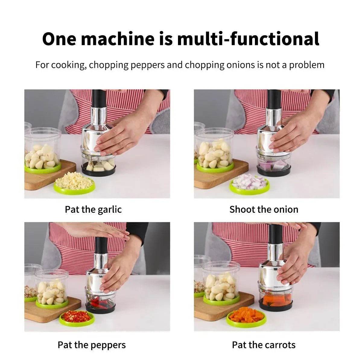 Stainless Steel Garlic Press Manual Crusher Pat Knife Kitchen Tool Garlic Use - Silver