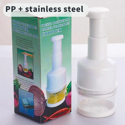 Stainless Steel Garlic Press Manual Crusher Pat Knife Kitchen Tool Garlic Use - White