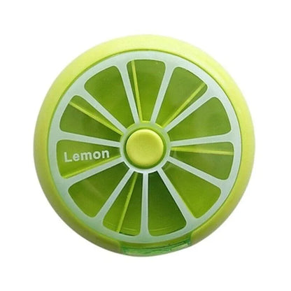 Weekly 7 Day Pill Organiser Case Box Tablet Medicine Dispenser Holder Case Round - Green