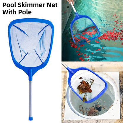 1-Piece Blue Pool Skimmer Net with Short Handle