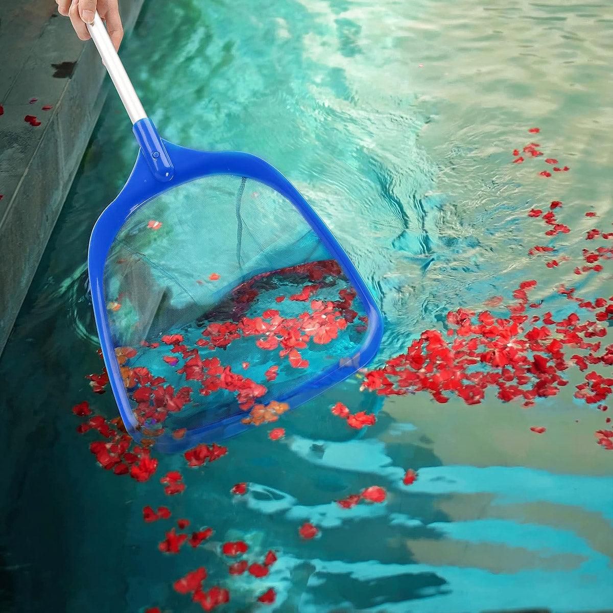 1-Piece Blue Pool Skimmer Net with Short Handle