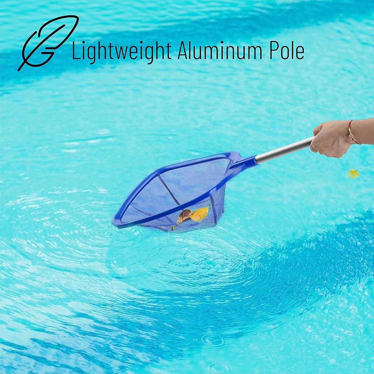1-Piece Blue Pool Skimmer Net with Short Handle