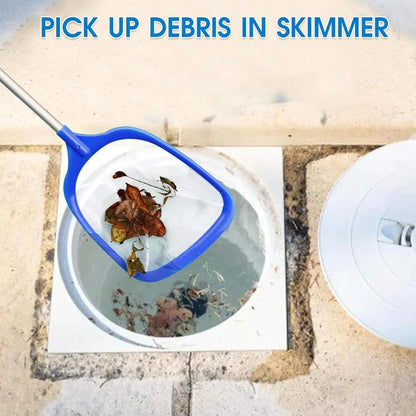 1-Piece Blue Pool Skimmer Net with Short Handle