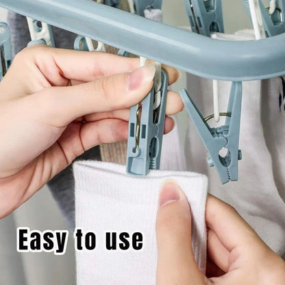 3-Piece Multi-Clip Clothes Drying Rack Pack, Blue, Green and Pink