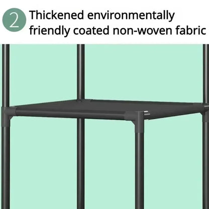 1-Piece Corner Clothes Rack with Shelves and Hooks, Black