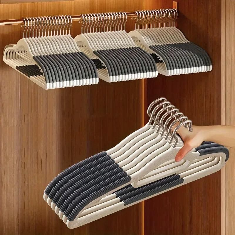 30-Piece Grey and White Non-Slip Clothes Hanger Set