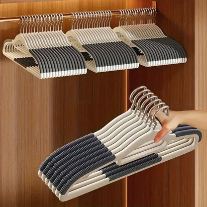 30-Piece Grey and White Non-Slip Clothes Hanger Set
