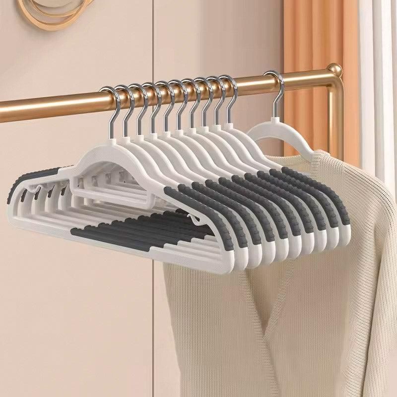 30-Piece Grey and White Non-Slip Clothes Hanger Set