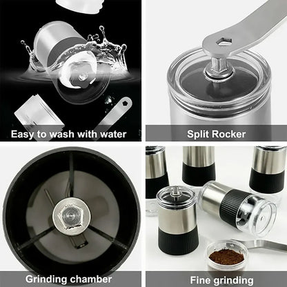 Small Manual Coffee Grinder Beans Nuts Adjustable Conical Ceramic Burr Grinder