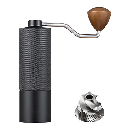 Hand Crank Coffee Grinder for Home Travel Stainless Steel Durable Easy Clean - Black