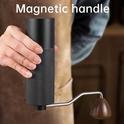 Hand Crank Coffee Grinder for Home Travel Stainless Steel Durable Easy Clean - Black