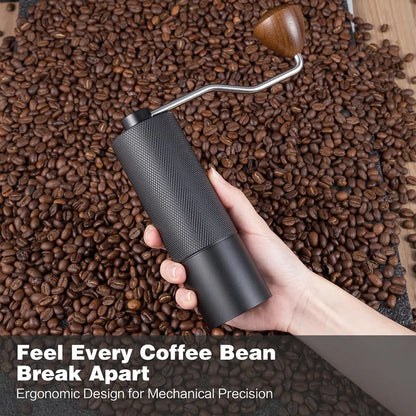 Hand Crank Coffee Grinder for Home Travel Stainless Steel Durable Easy Clean - Grey