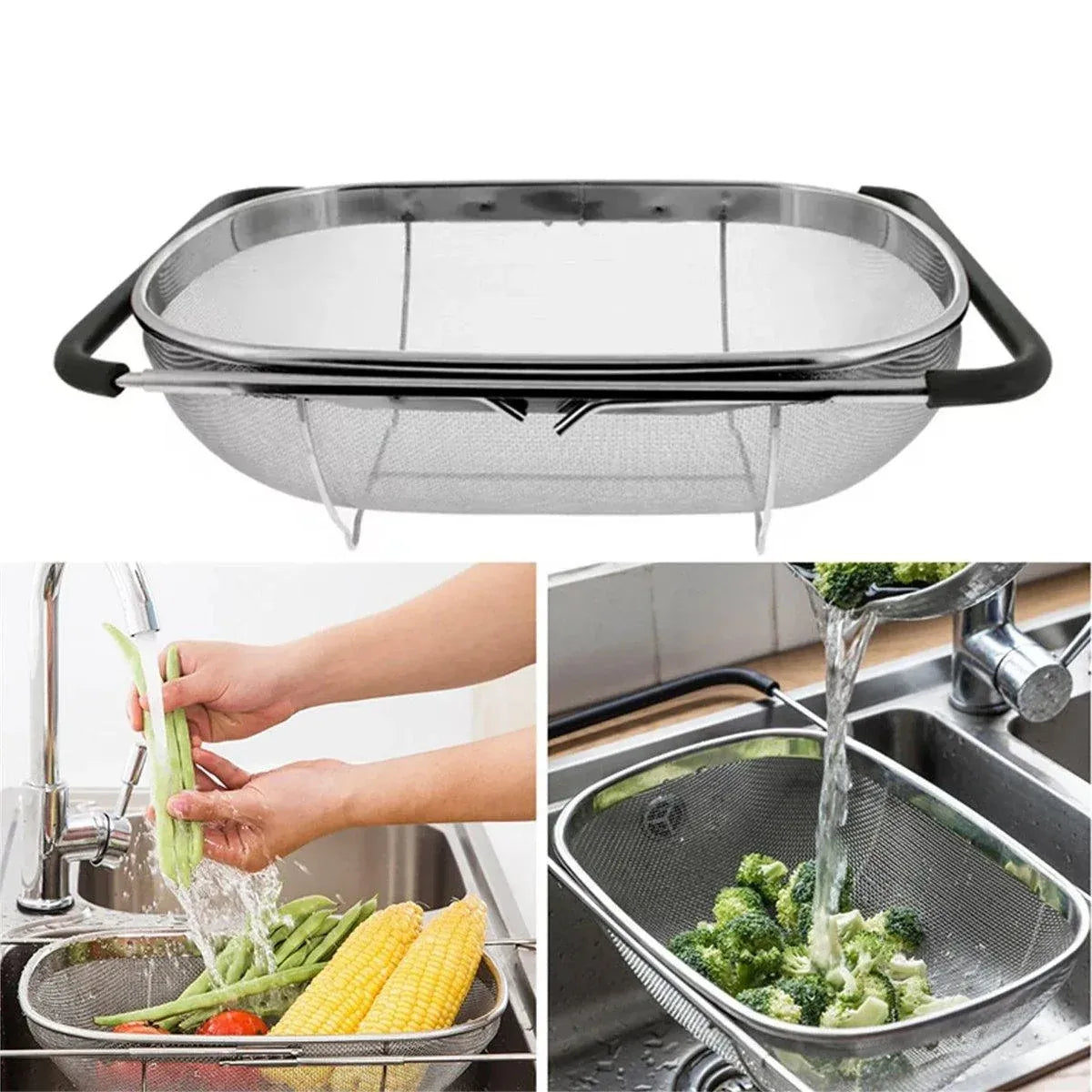 1-Piece Adjustable Over-Sink Drain Basket