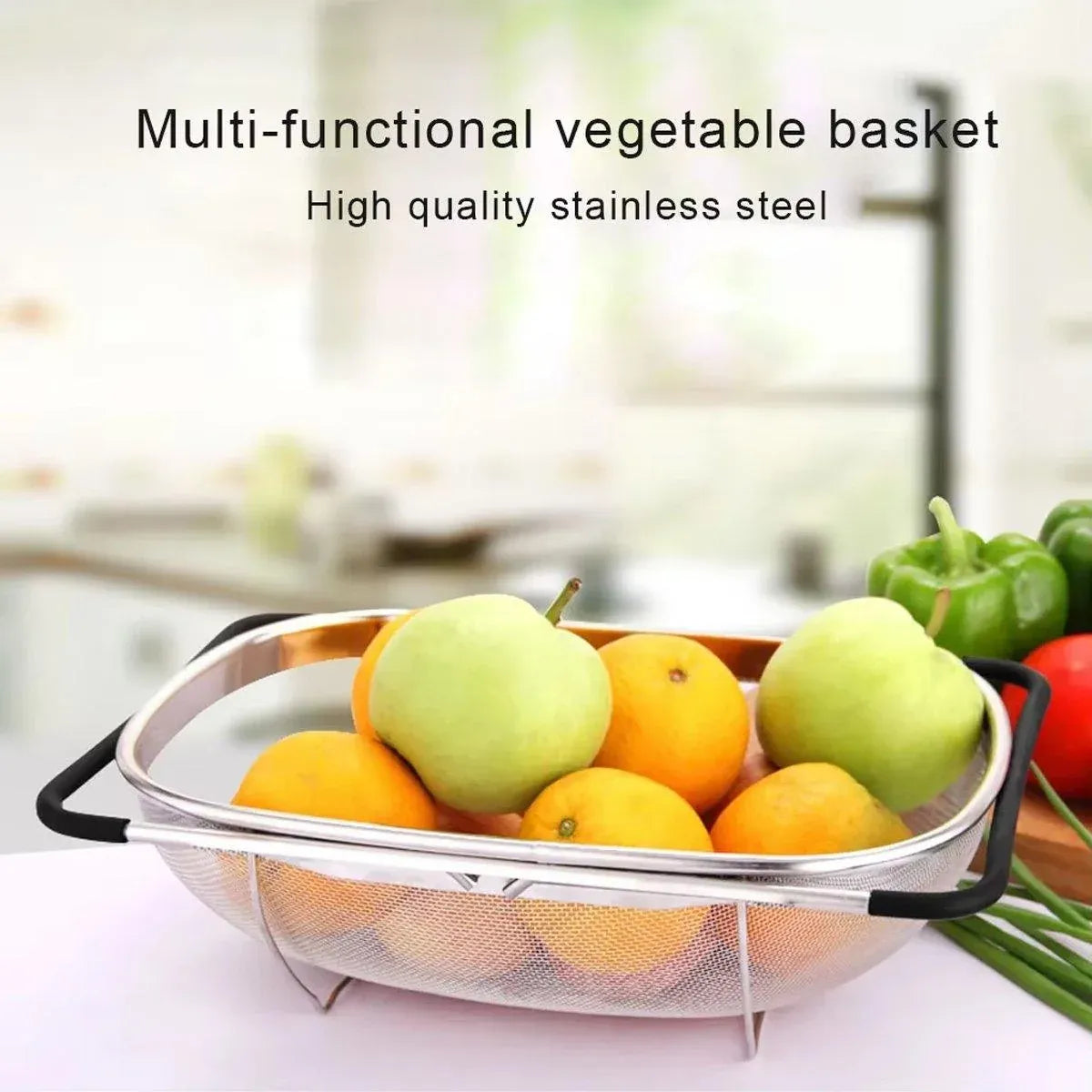 1-Piece Adjustable Over-Sink Drain Basket