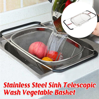 1-Piece Adjustable Over-Sink Drain Basket