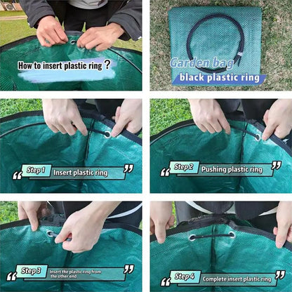 Green Garden Waste Bags with Lids 76 x 67 cm - 3 Pieces