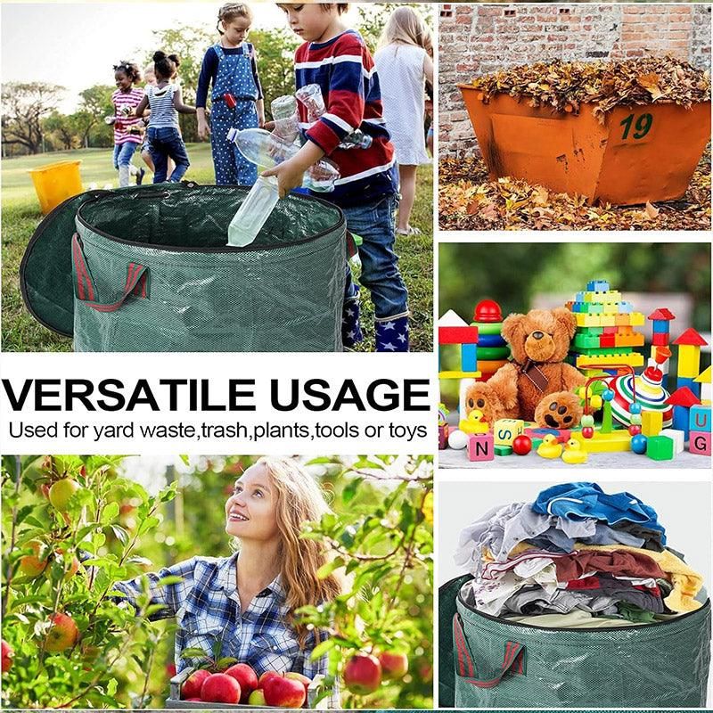 Green Garden Waste Bags with Lids 76 x 67 cm - 3 Pieces