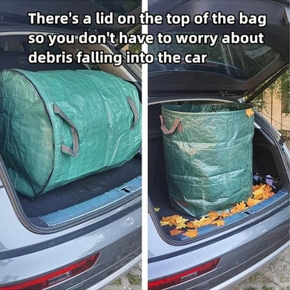 Green Garden Waste Bags with Lids 76 x 67 cm - 3 Pieces