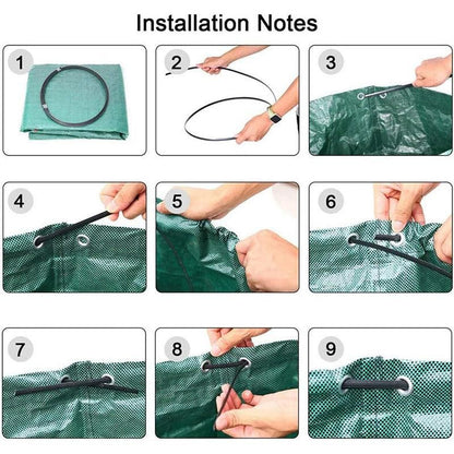 Green Garden Waste Bags with Lids 76 x 67 cm - 3 Pieces