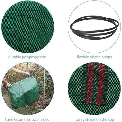 Green Garden Waste Bags with Lids 76 x 67 cm - 3 Pieces