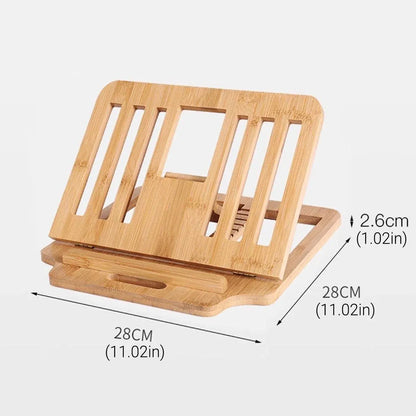 1-Piece Foldable Bamboo Laptop Stand with Adjustable Angles