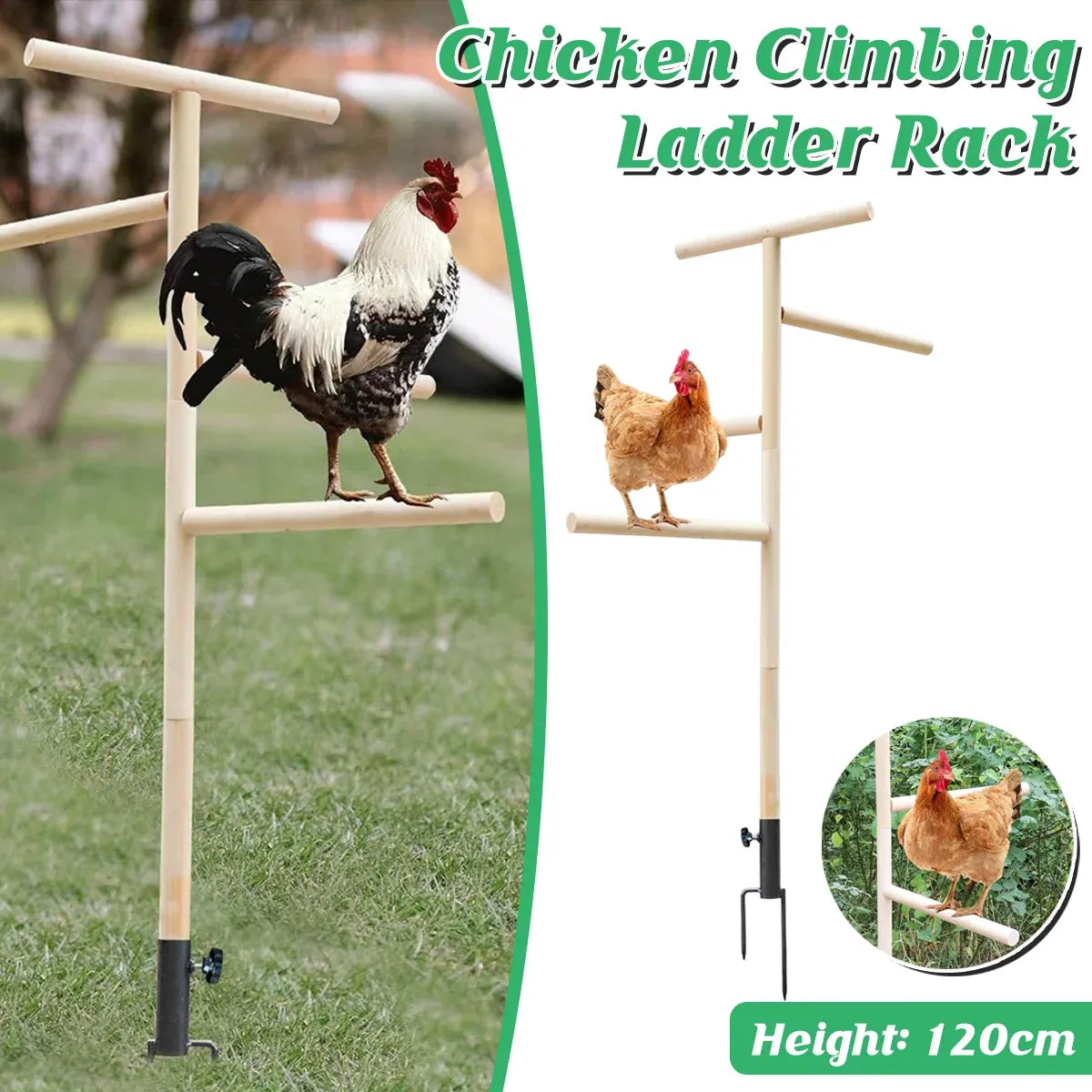 Chicken Climbing Ladder Rack Play Sleep Stand for Poultry Rabbit Small Animal