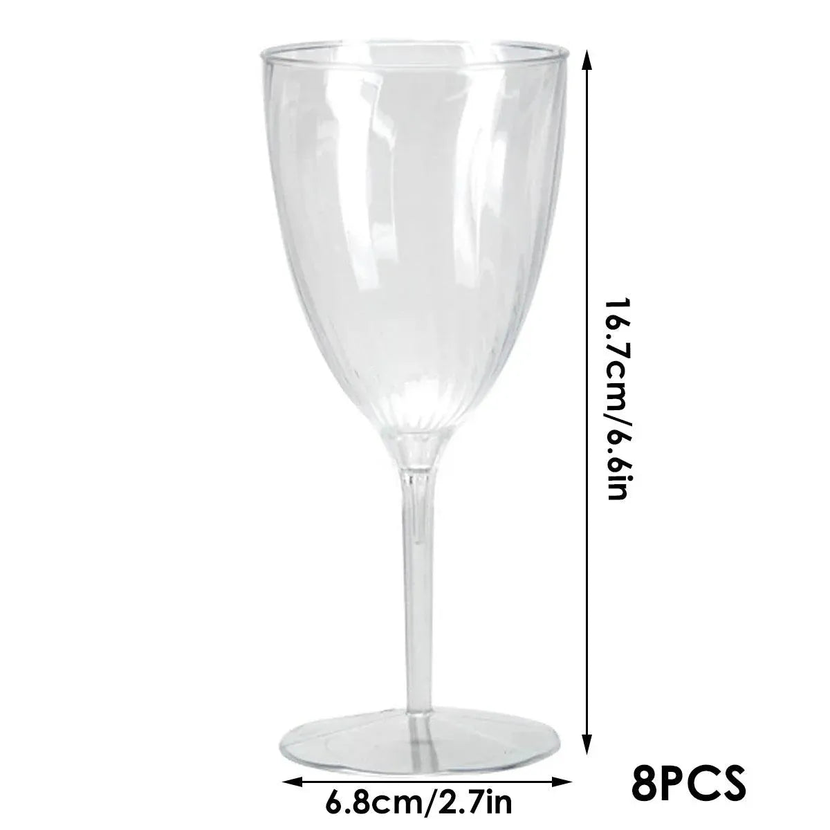 8-Piece 210 mL Plastic Wine Cup Set