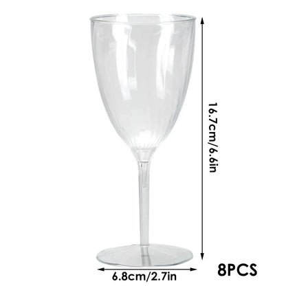8-Piece 210 mL Plastic Wine Cup Set