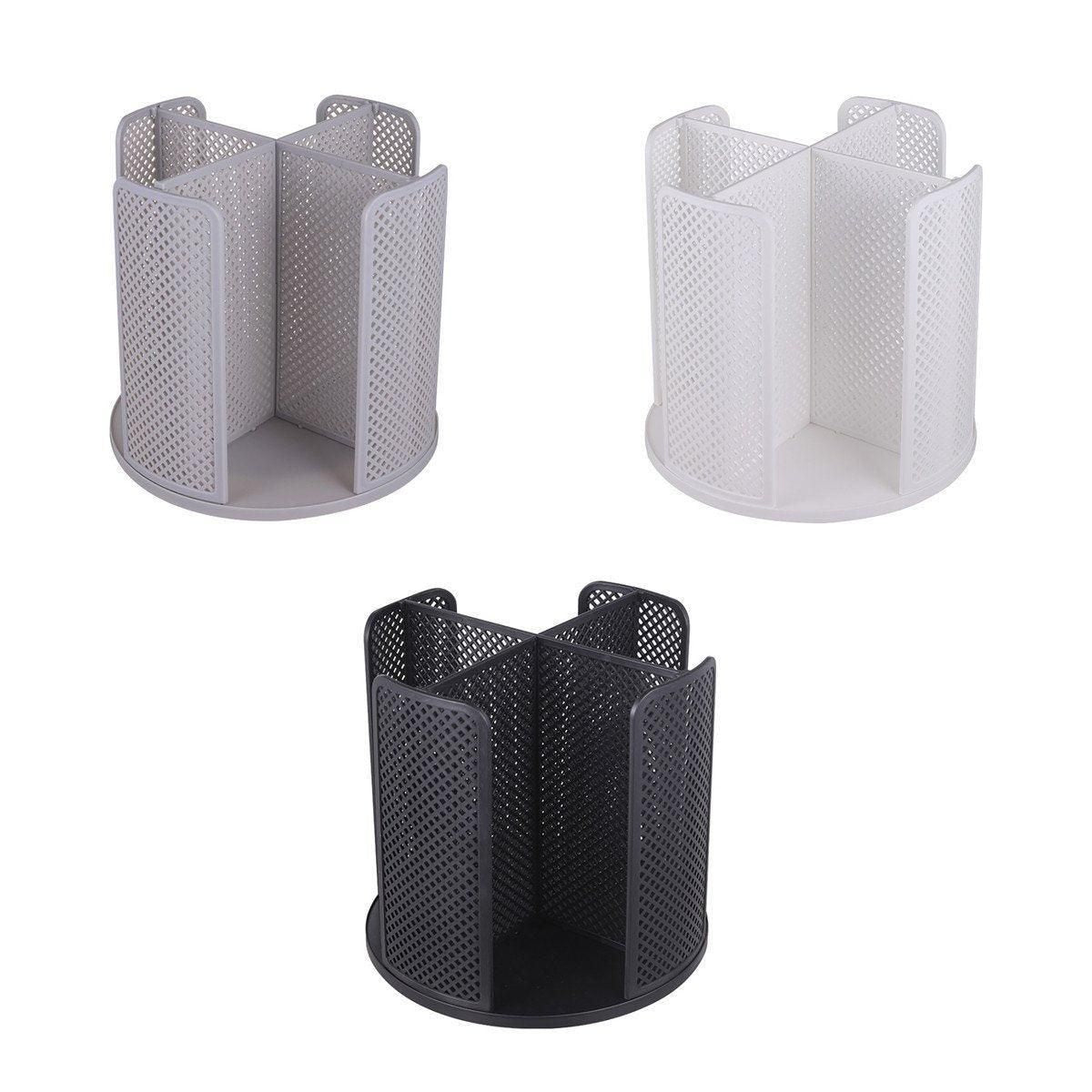 Paper Cup Holder Organizer Swivel Compartment Cup Picker Drink Storage Stand - White