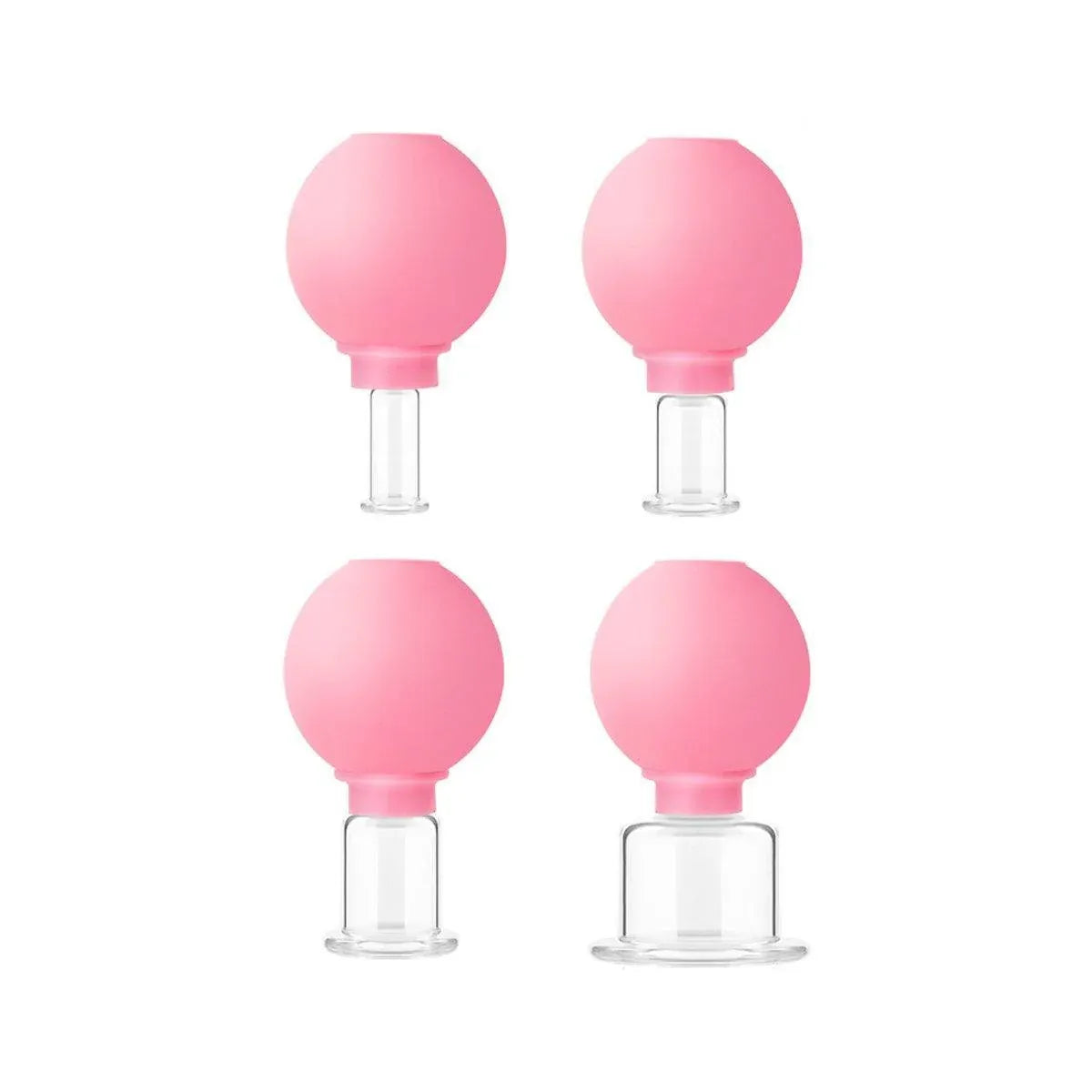 4-Piece Pink Manual Cupping Cup Set