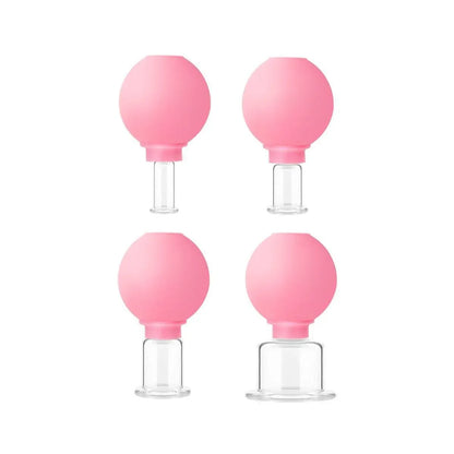 4-Piece Pink Manual Cupping Cup Set