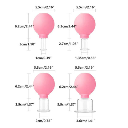 4-Piece Pink Manual Cupping Cup Set