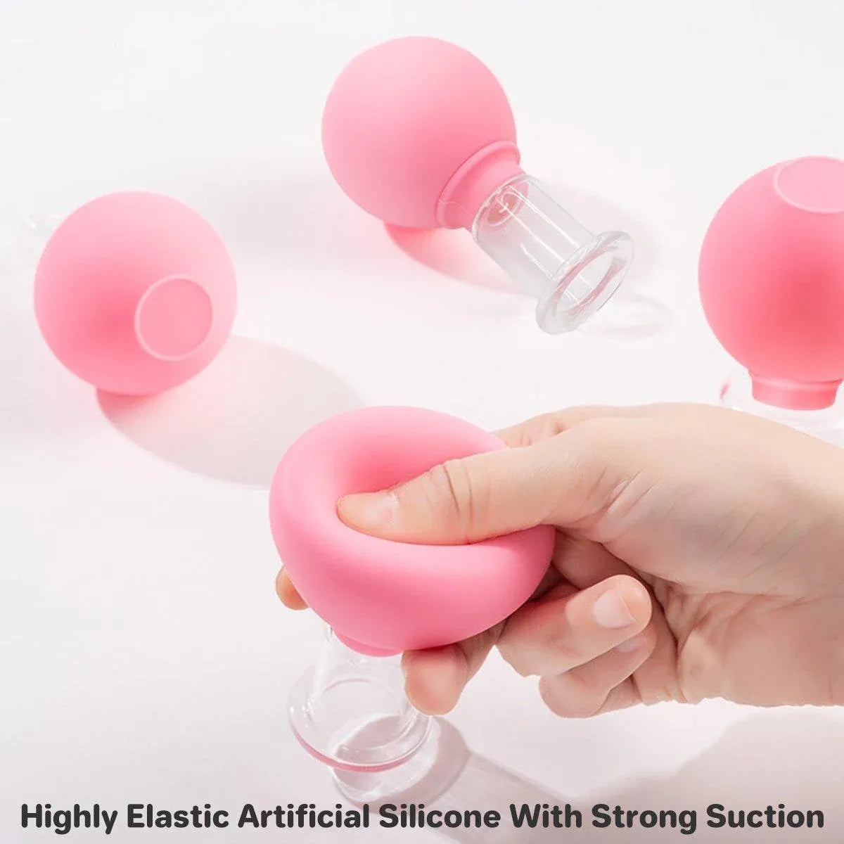 4-Piece Pink Manual Cupping Cup Set