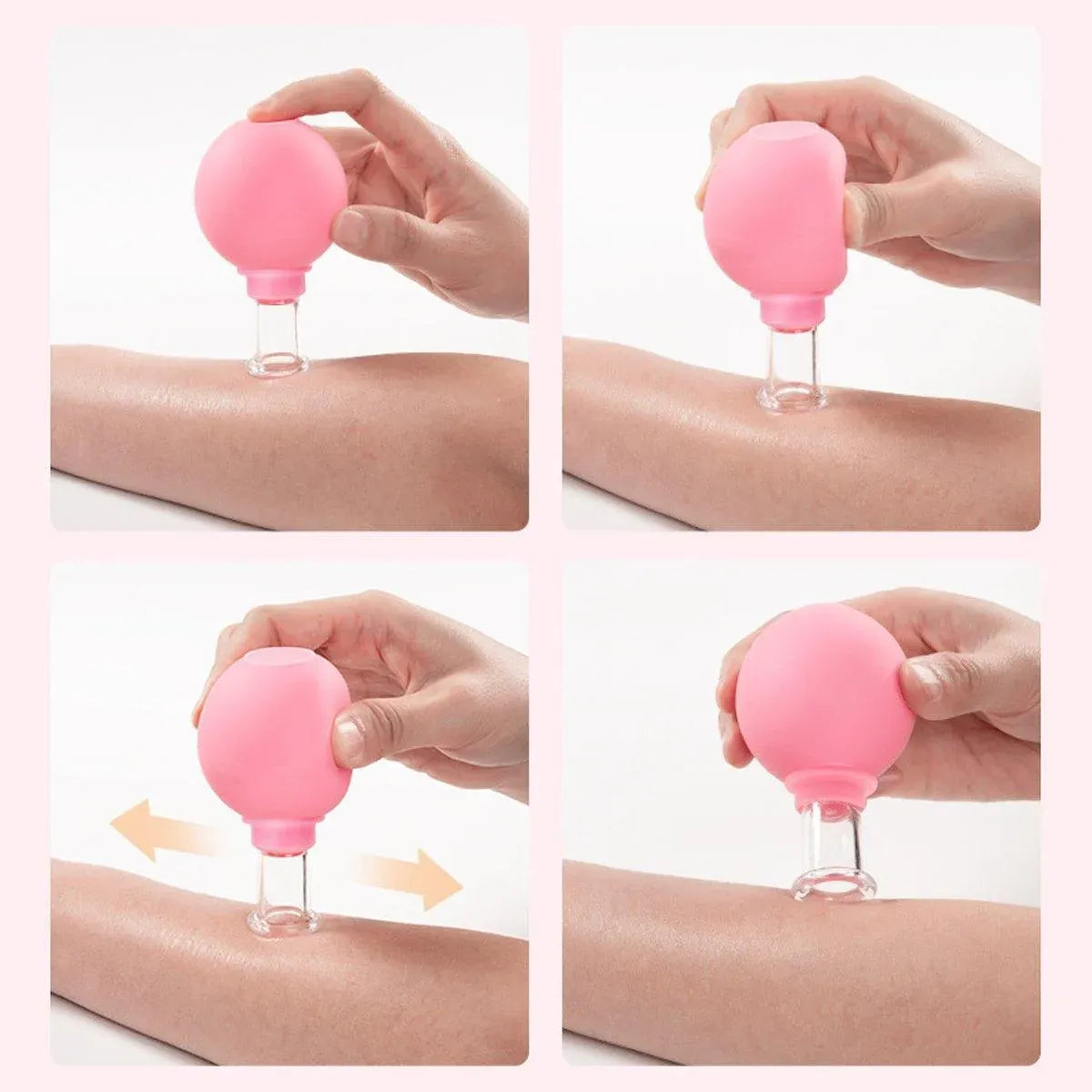 4-Piece Pink Manual Cupping Cup Set