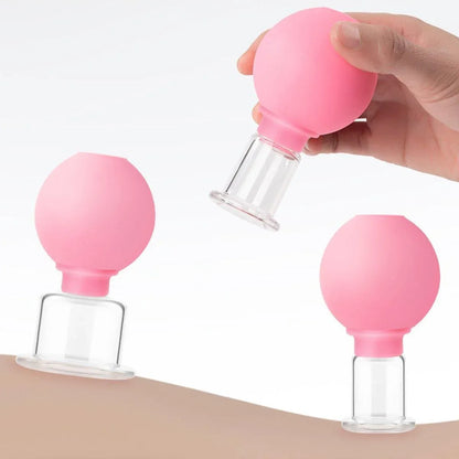 4-Piece Pink Manual Cupping Cup Set