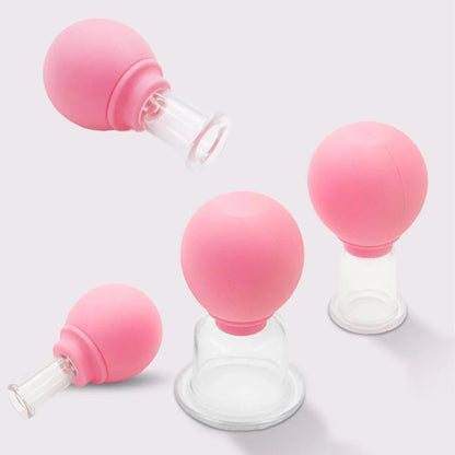 4-Piece Pink Manual Cupping Cup Set