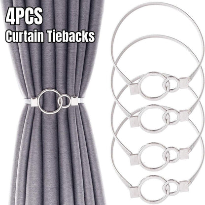 4-Piece Silver Spring Curtain Tieback Set