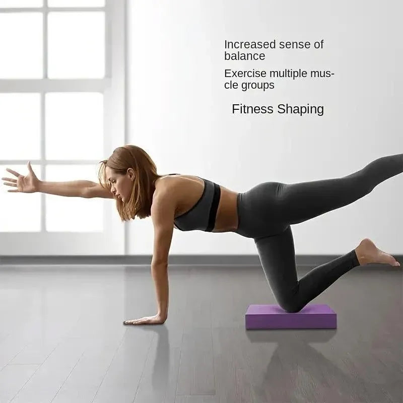 Balance Mat Non Slip Yoga Fitness Mat Flat Support for Home Workout Exercises - Black